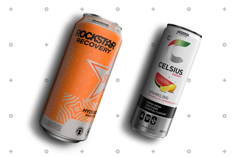 Can of Rockstar Recovery and Celsius